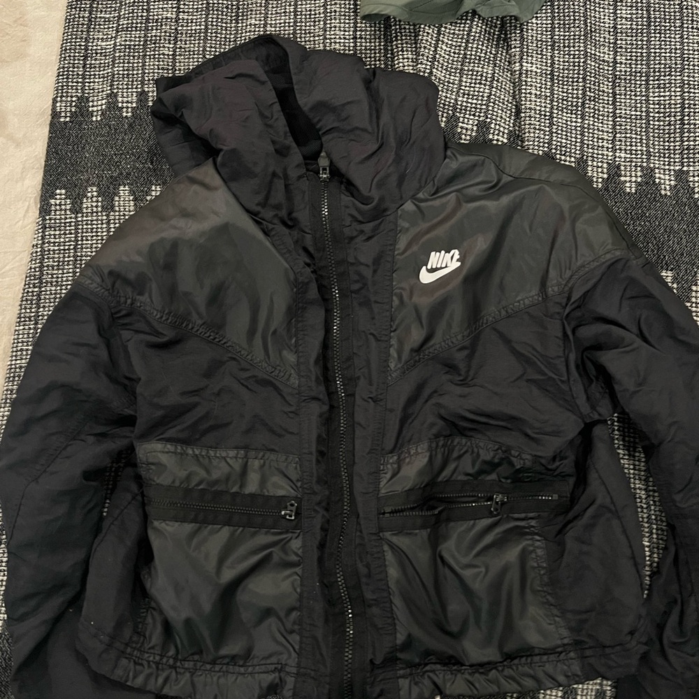 Nike Black and Gray Hooded Jacket